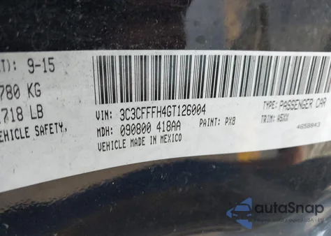 2016 Fiat 500 Abarth from USA, damaged, VIN 3C3CFFFH4GT126004